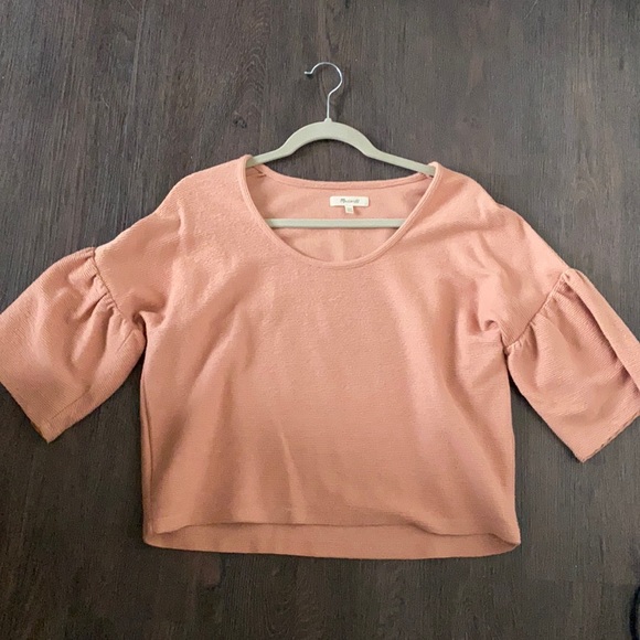 Madewell dusty rose top with bell sleeves - Picture 2 of 4